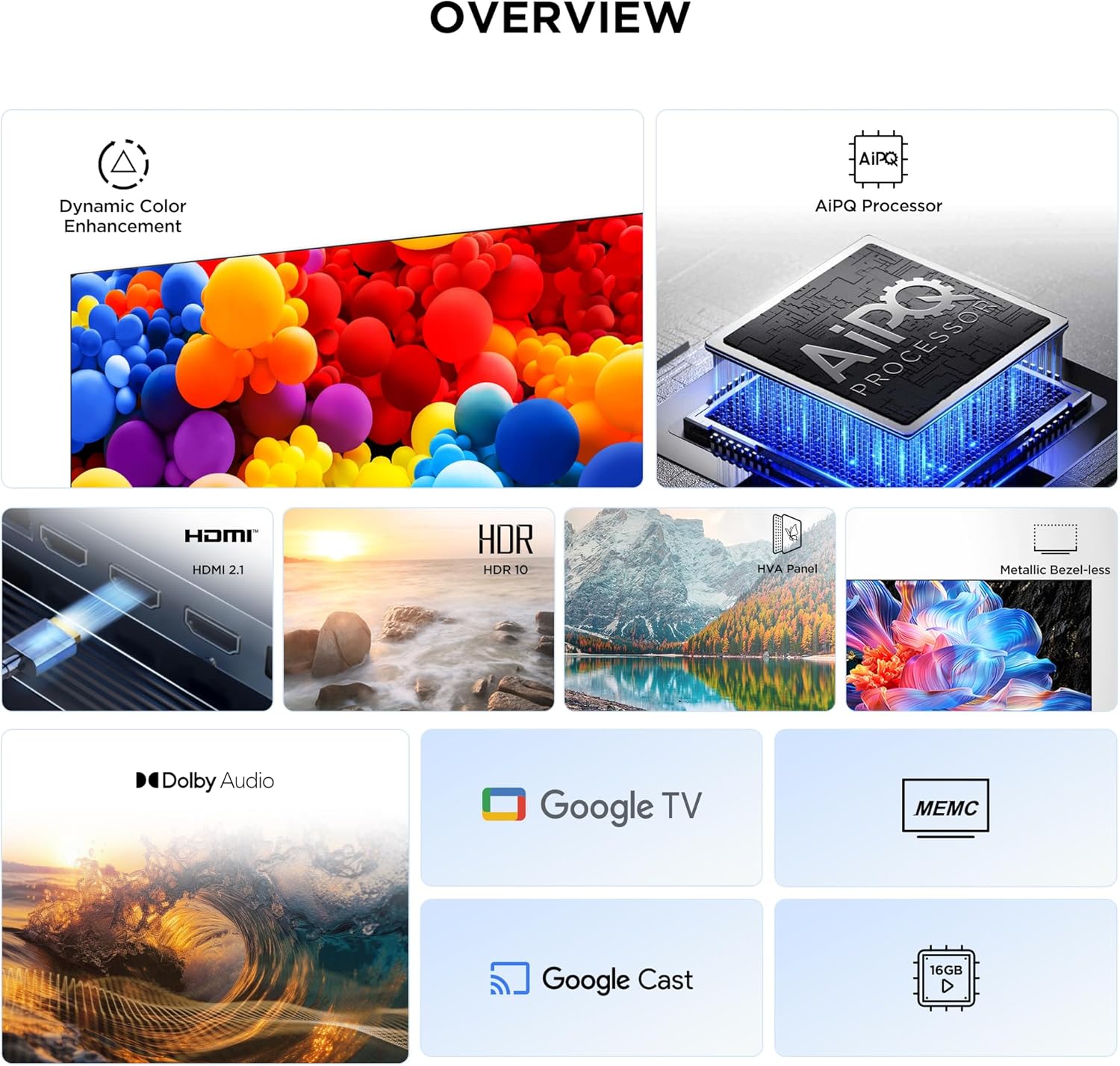 TCL 55 Inch 4K Google TV 55P6K
