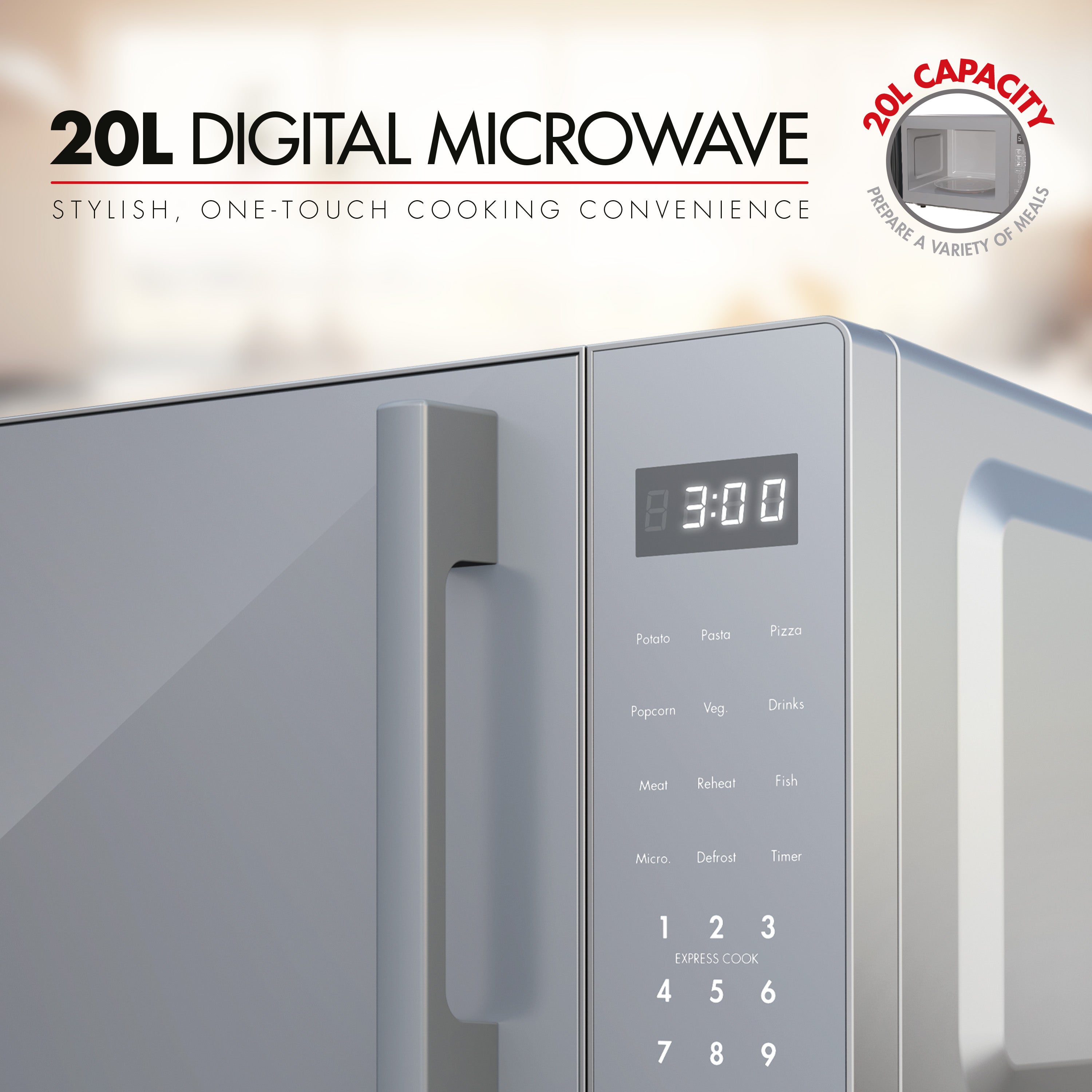 Bennett Read 20L Digital Microwave Dark Grey Oven