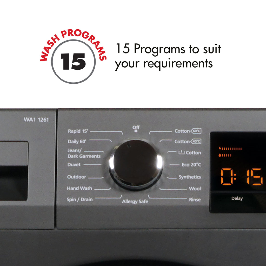 9KG Front Loader Washing Machine Dark Grey Touch