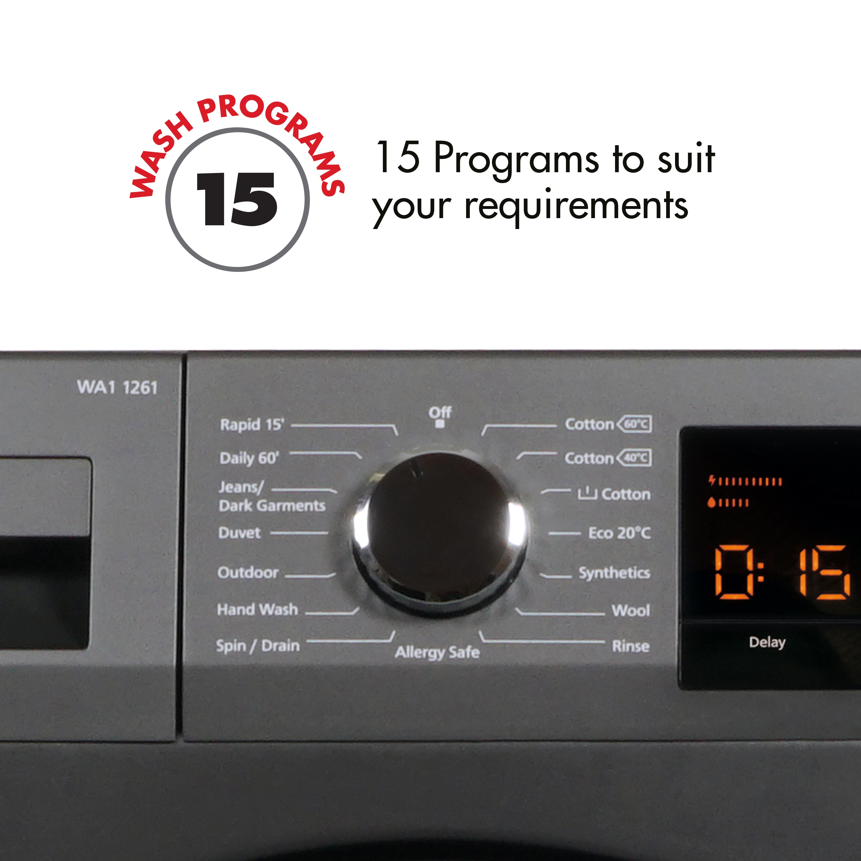 9KG Front Loader Washing Machine Dark Grey Touch