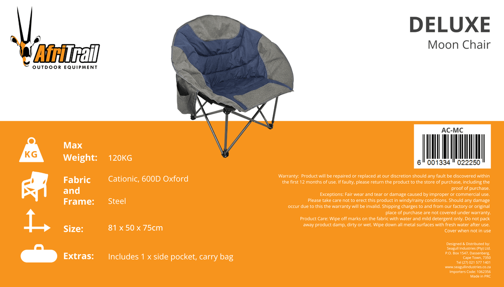 Afritrail Deluxe Moon Chair 120kg AC-MC