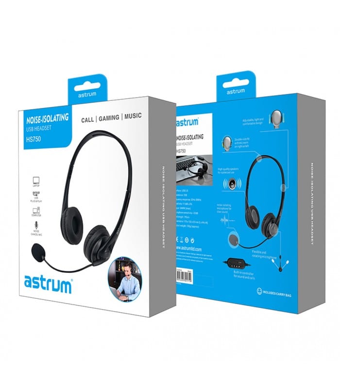 Astrum HS750 – USB Stereo Headset + Mic