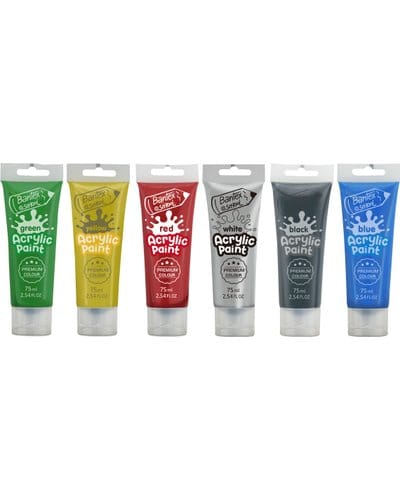 Bantex, Acrylic Paint 75ml - Set of 6