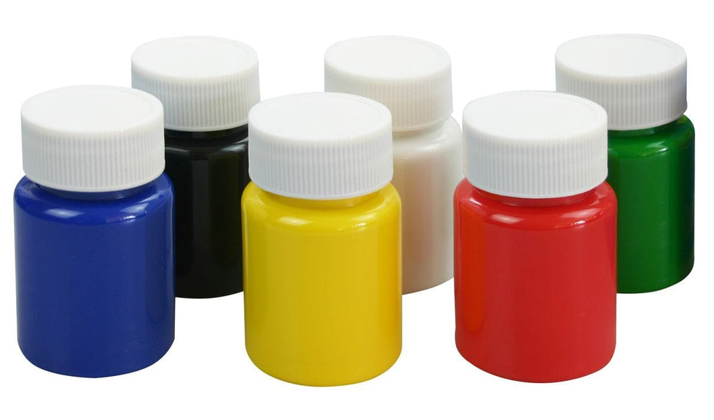 Bantex Poster Paints 60ml set of 6 (Red/Green/Blue/Yellow/White/Black)
