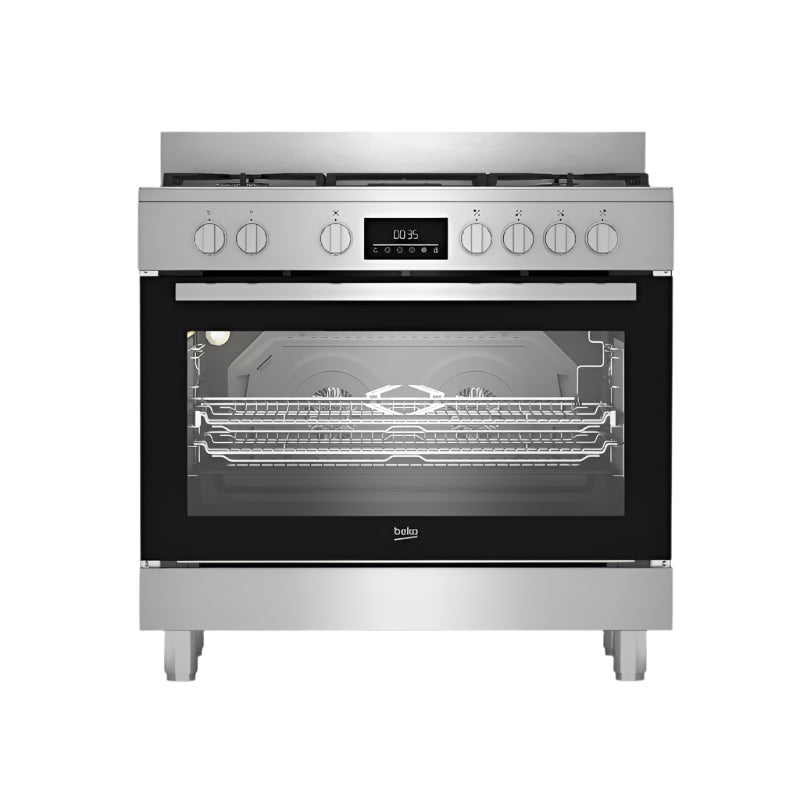 Beko 90cm Stainless Steel Multifunction Gas Range Cooker BGTW11225EX