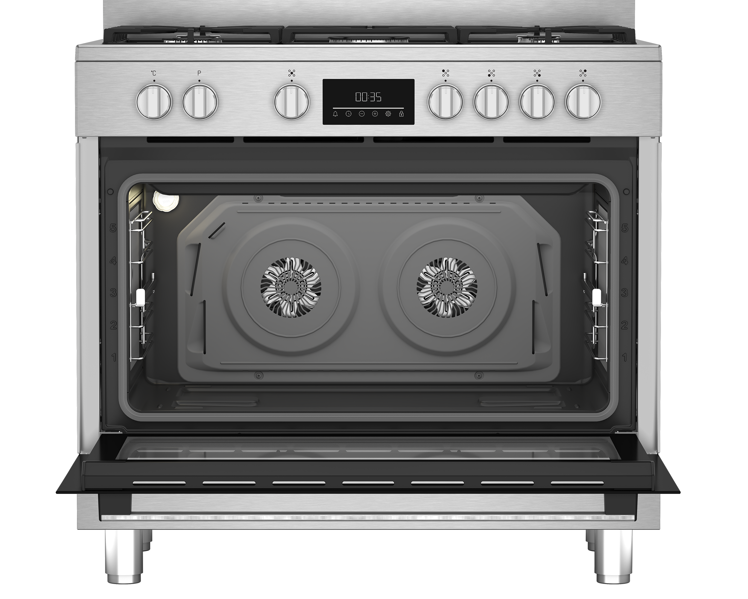 Beko 90cm Stainless Steel Multifunction Gas Range Cooker BGTW11225EX