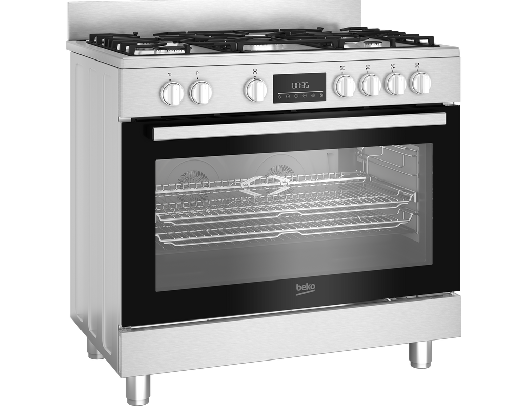 Beko 90cm Stainless Steel Multifunction Gas Range Cooker BGTW11225EX