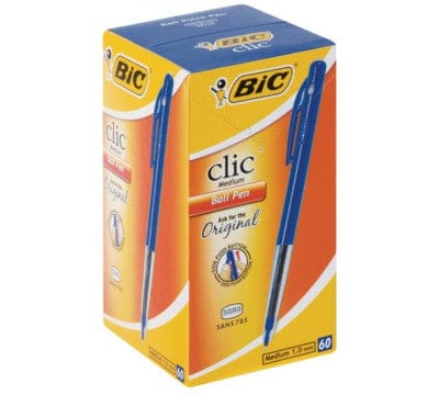 BIC Clic Medium Ballpoint Pens - Blue (Box Of 60)