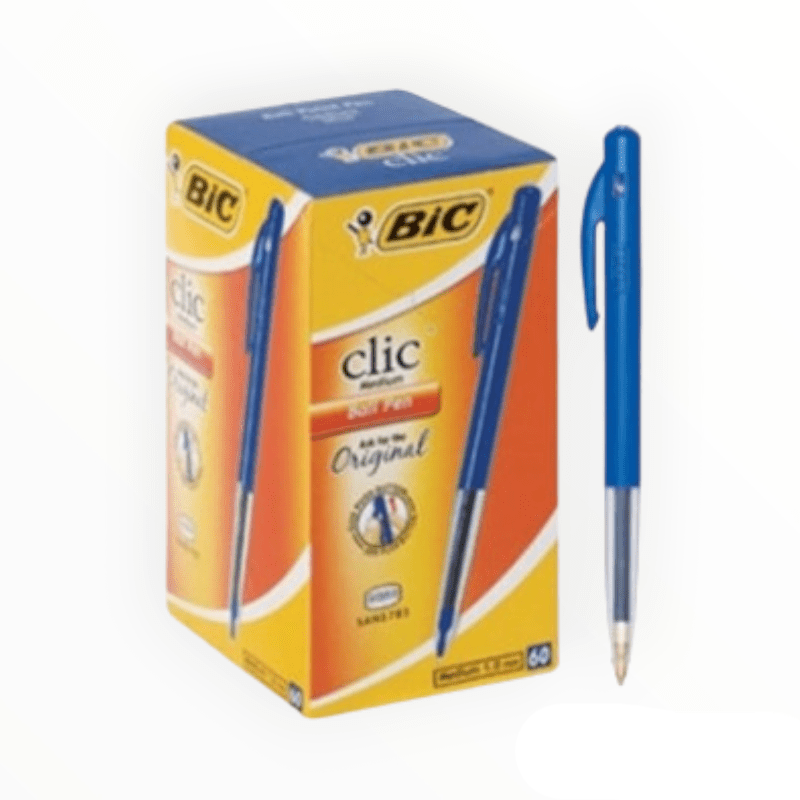 BIC Clic Medium Ballpoint Pens - Blue (Box Of 60)
