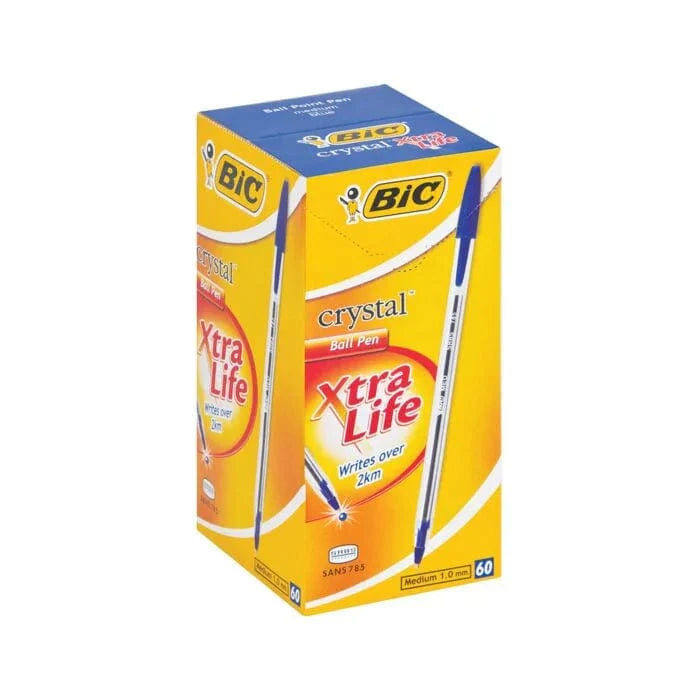 BIC Crystal Medium Xtra Life Ballpoint Pens - Blue (Box of 60)
