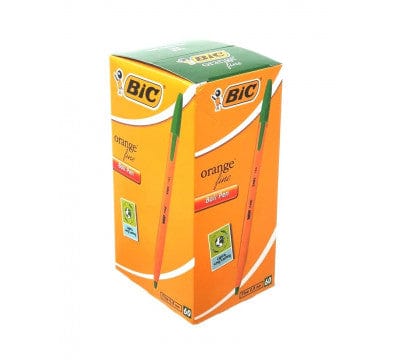BIC Orange Fine Ball Point Pen Green Box of 60