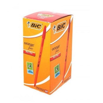 BIC Orange Fine Ballpoint Pen Red- Box Of 60