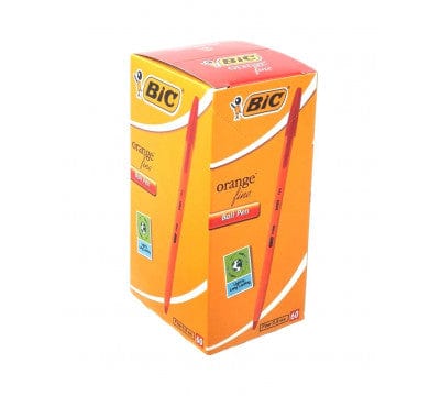 BIC Orange Fine Ballpoint Pen Red- Box Of 60