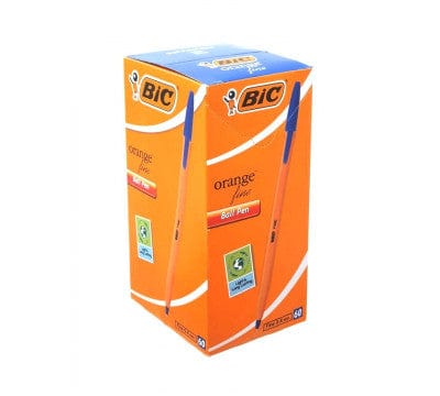 Bic Orange Fine Point Pen Blue Box Of 60