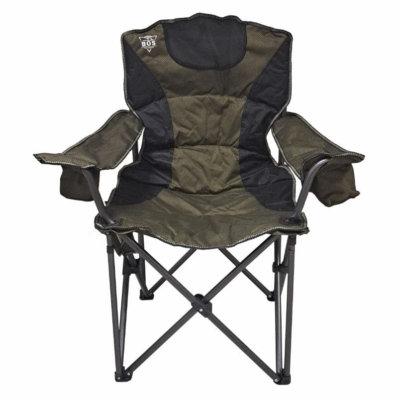 BOS Luxury Camping Chair Brown / Black 150kg Max