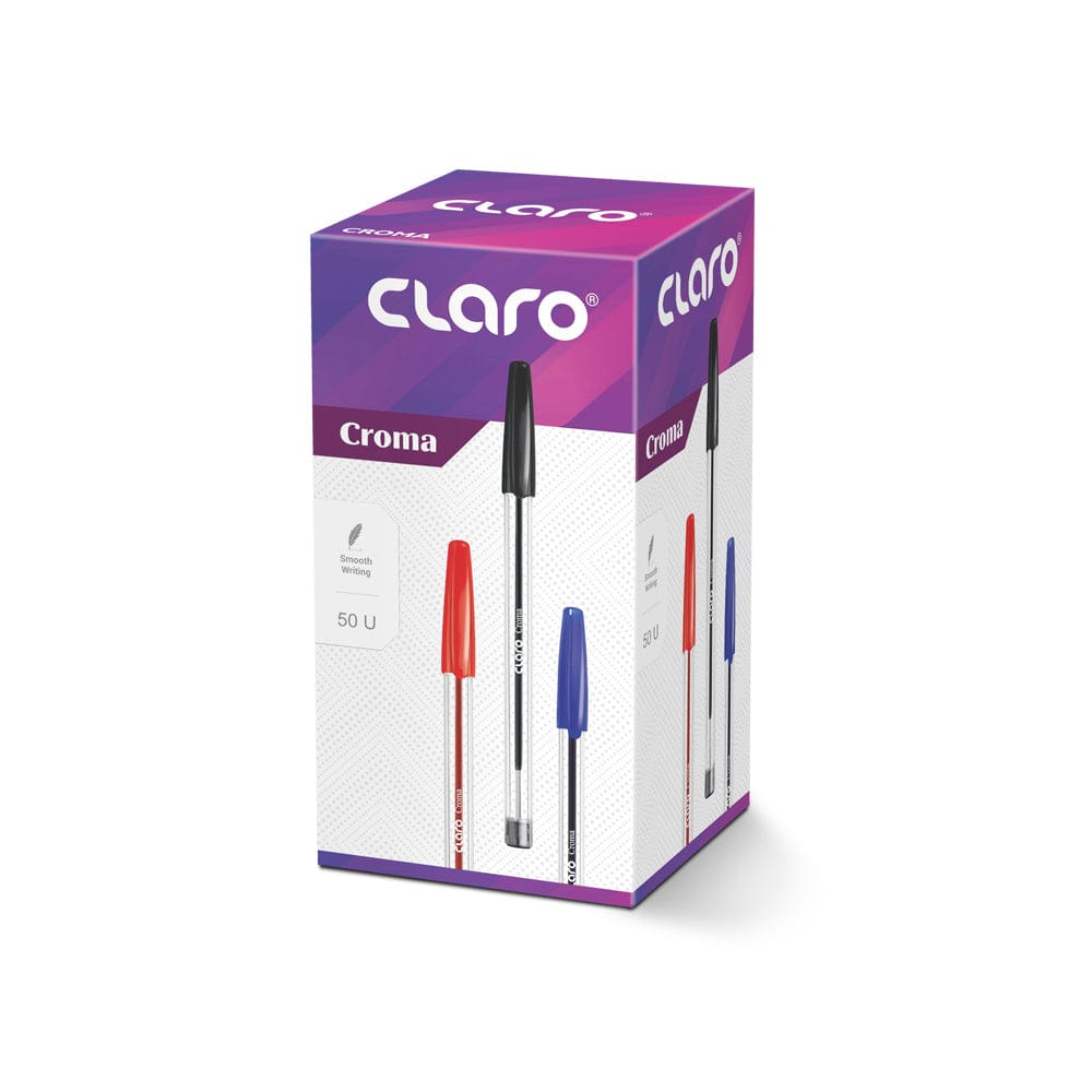 Claro Croma Ballpoint Pen 0.7mm Red Box of 50