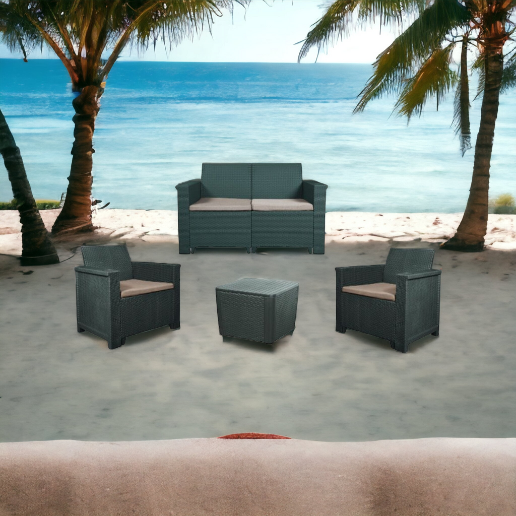 Contour Jabulani Outdoor Patio Set 4-Piece Graphite