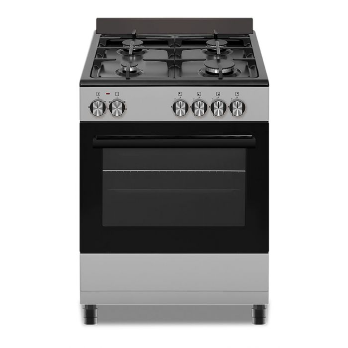Defy 4 Burners 60cm Stainless Steel With Black Glass Gas Stove DGS602