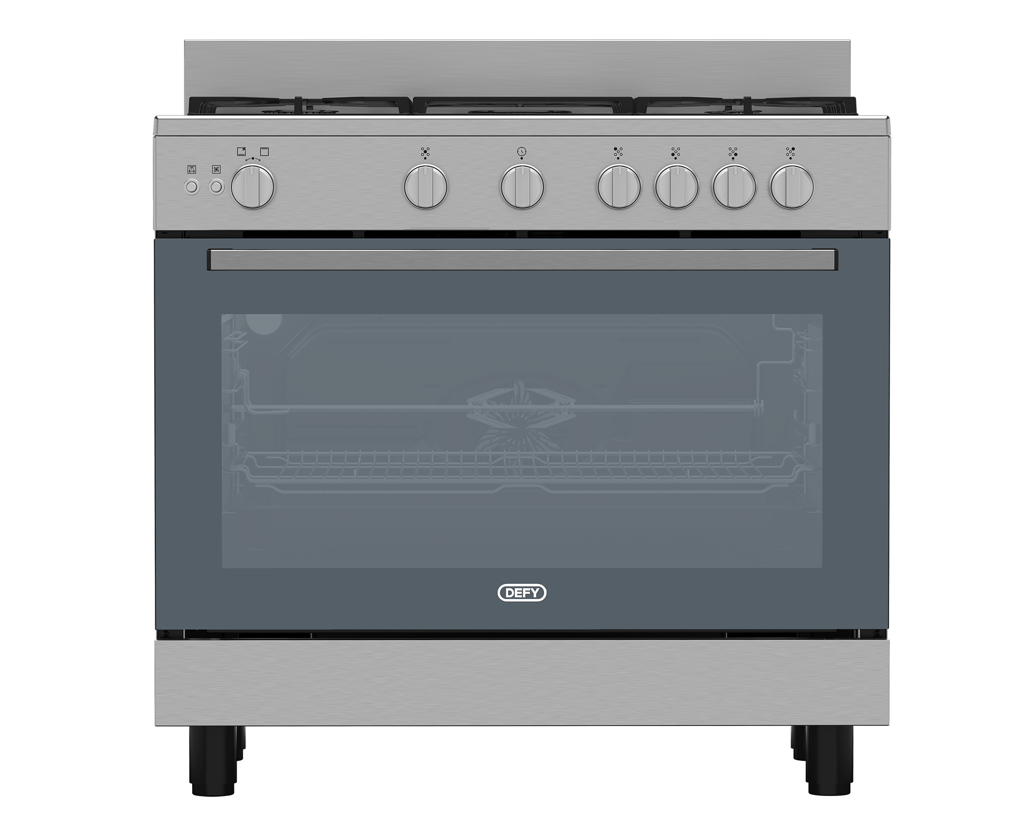 Defy 90cm Inox 5 Burner Full Gas Range Cooker + Turnspit DGS90G