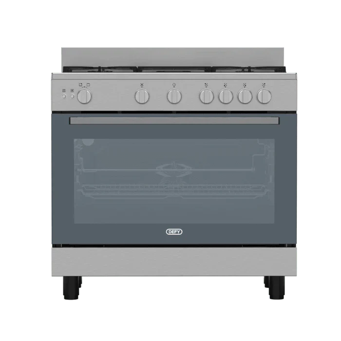Defy 90cm Inox 5 Burner Full Gas Range Cooker + Turnspit DGS90G
