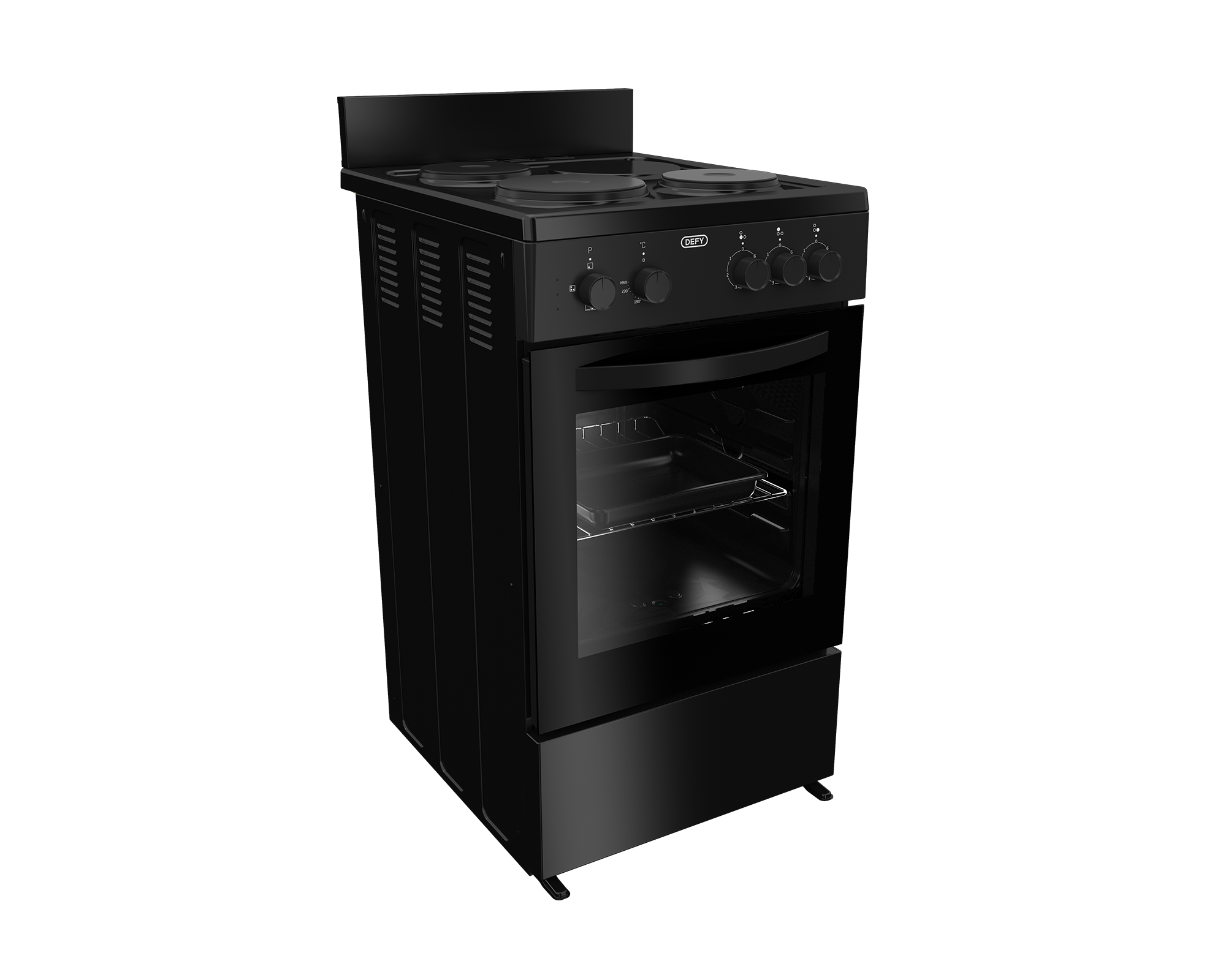 Defy 50cm 3 Plate Black Compact Stove DSS553