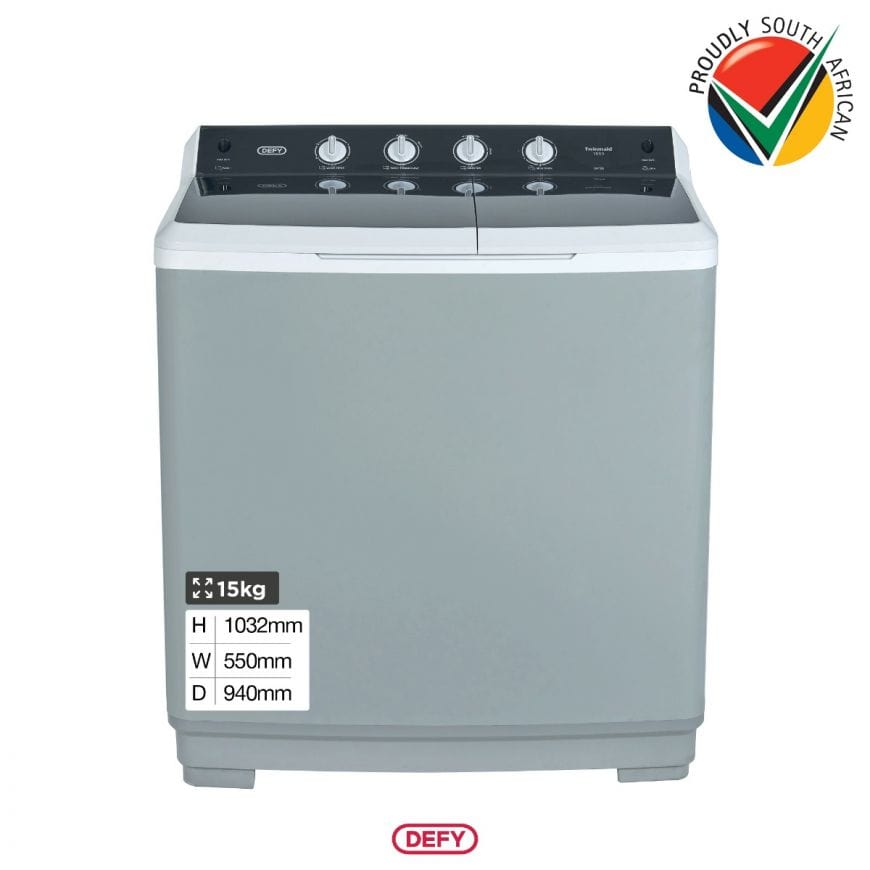 Defy 15Kg Twin Tub Washer Metallic DTT151