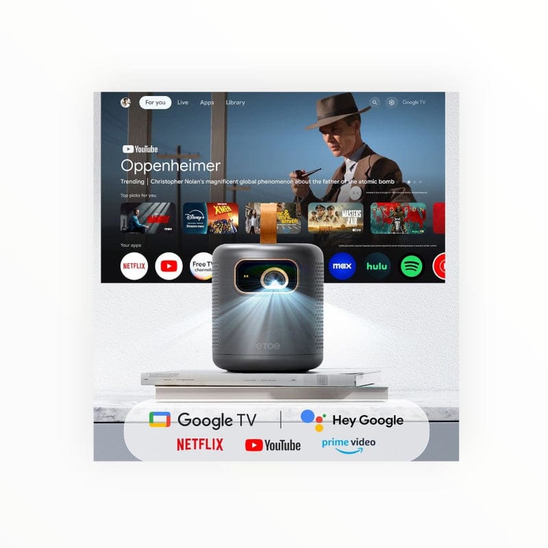 ETOE Dolphin GTV Smart Projector - Google & Netflix Certified