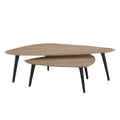 Barrett Solid Mango Wood and Mental Coffee Tables Set of 2 Natural Wood Colour