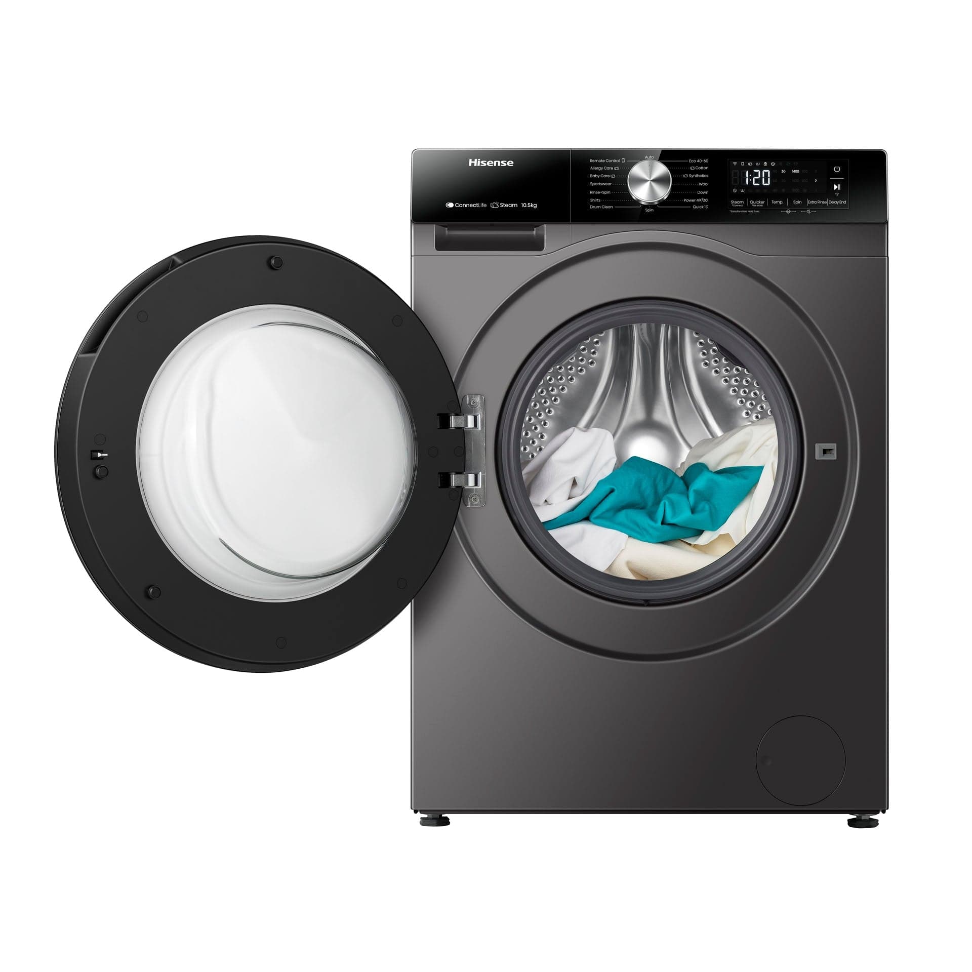 Hisense 10.5kg  Metallic Washing Machine WF3S1043BT