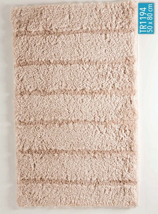 Indulge Thick Stripe Microfibre Bathroom Mat 50X80cm TR1194