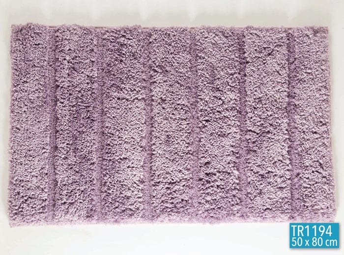 Indulge Thick Stripe Microfibre Bathroom Mat 50X80cm TR1194