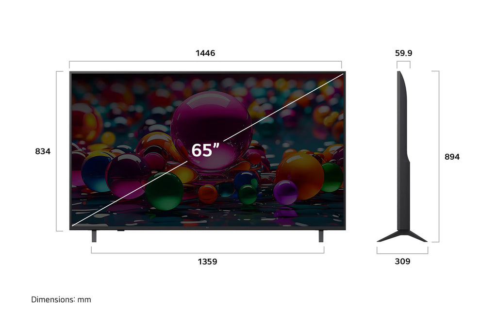 LG 65"UHD AI Smart TV with webOS25 & HDR10 - 65UA80006LC
