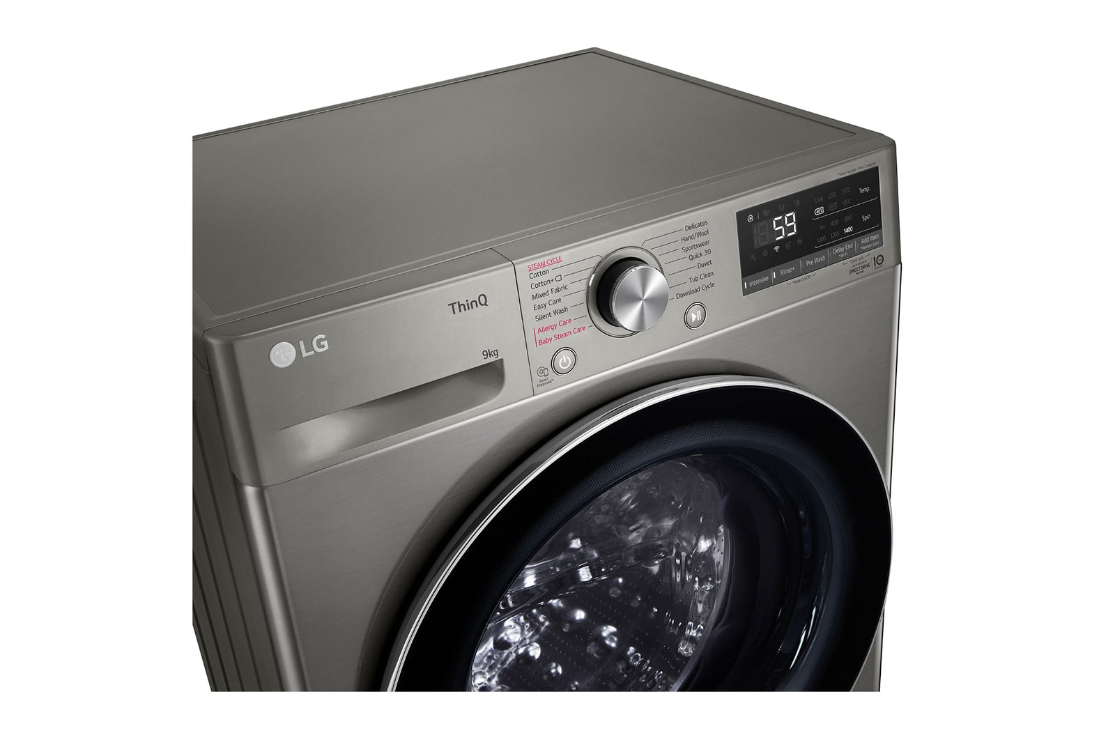 LG 9kg Vivace Platinum Silver AI Direct Drive Front Loader F2V5FYPYP.APTQESA