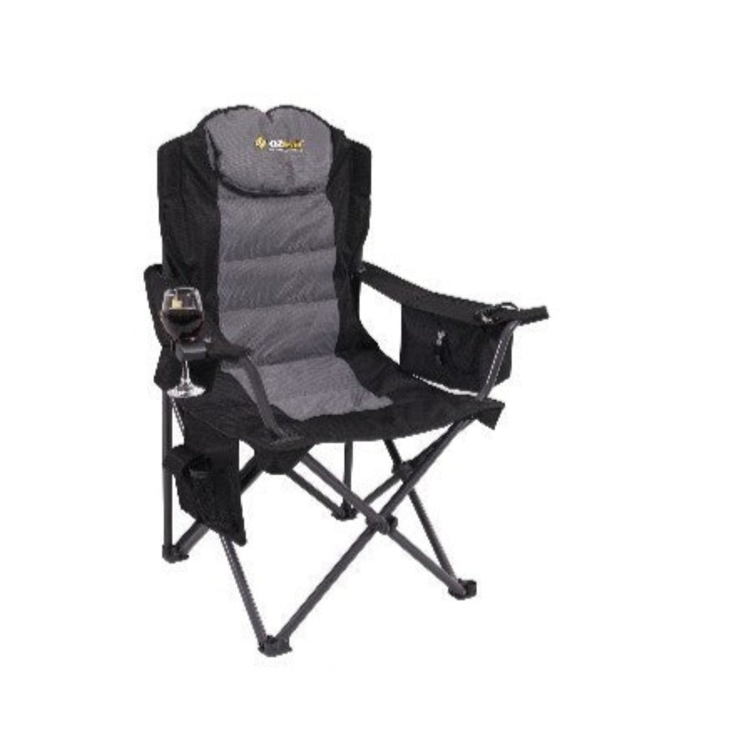 Oztrail Big Boy Arm Chair 220kg Black FCE-BIGBL-F