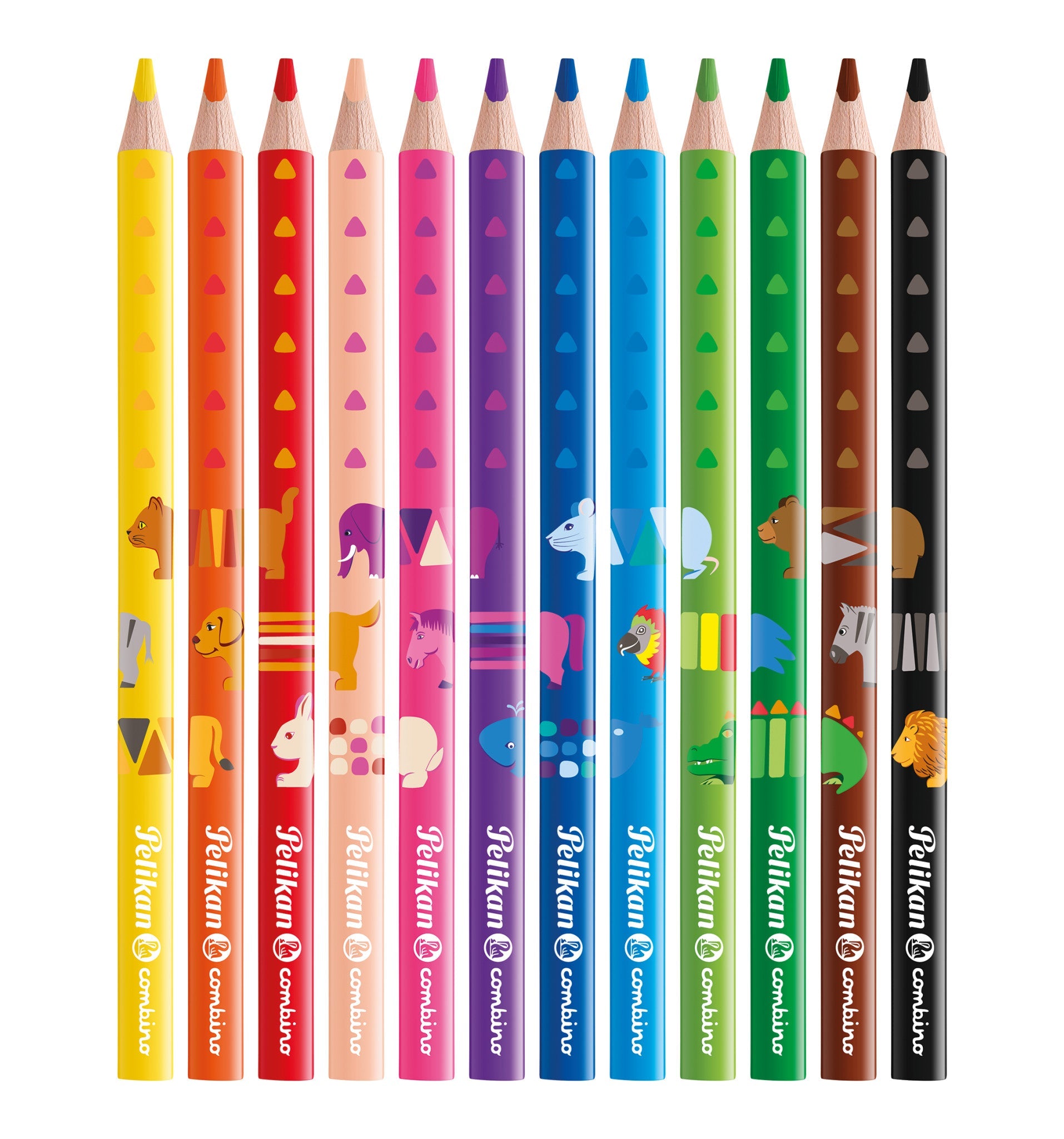 Pelikan Combino® Triangular Colored Pencils, Thick, 12 Colors 811194
