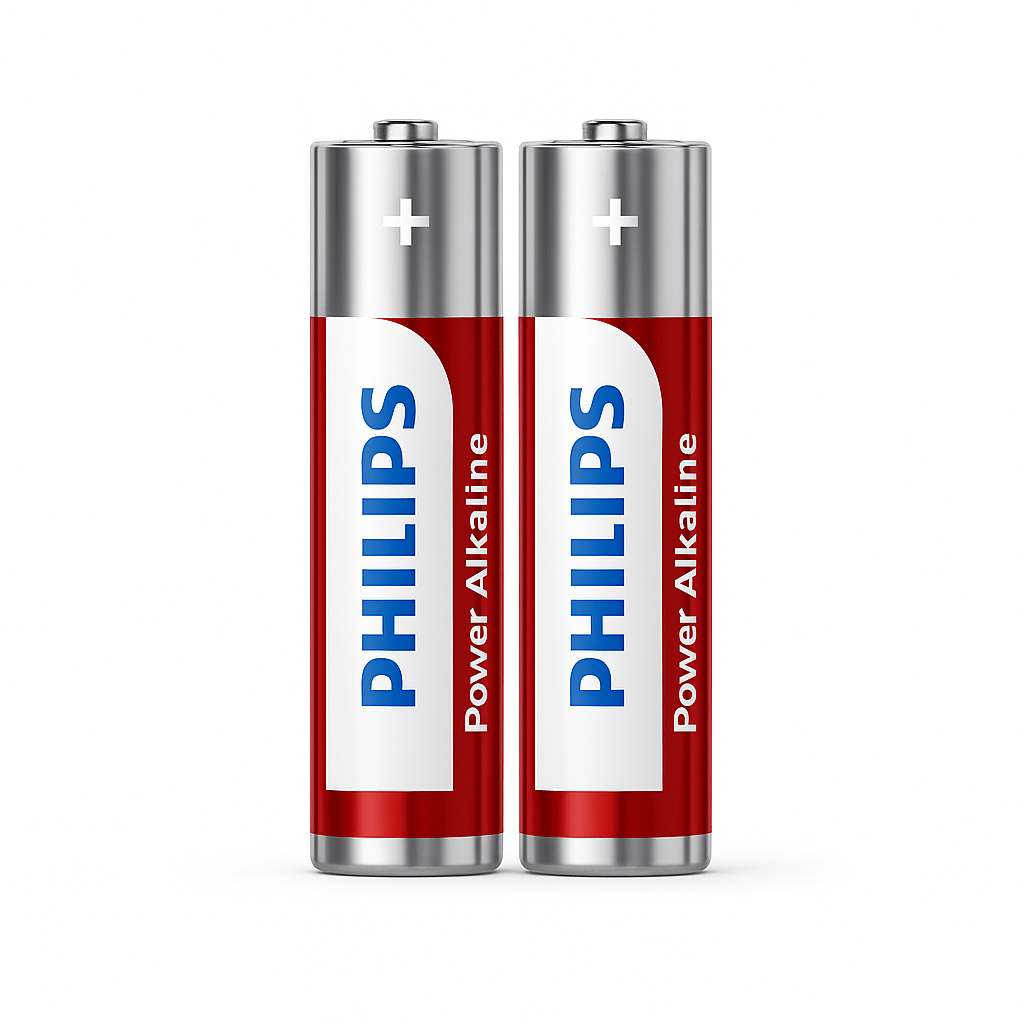 Philips Power Alkaline AAA Batteries (2-Pack) | LR03 1.5V Long-Lasting SM09537