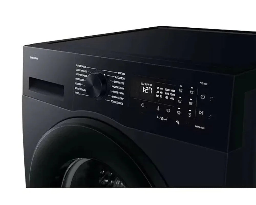 Samsung 9kg Black Front Loader Washing Machine With Eco Bubble™ and DIT - WW90DG5U34ABFA
