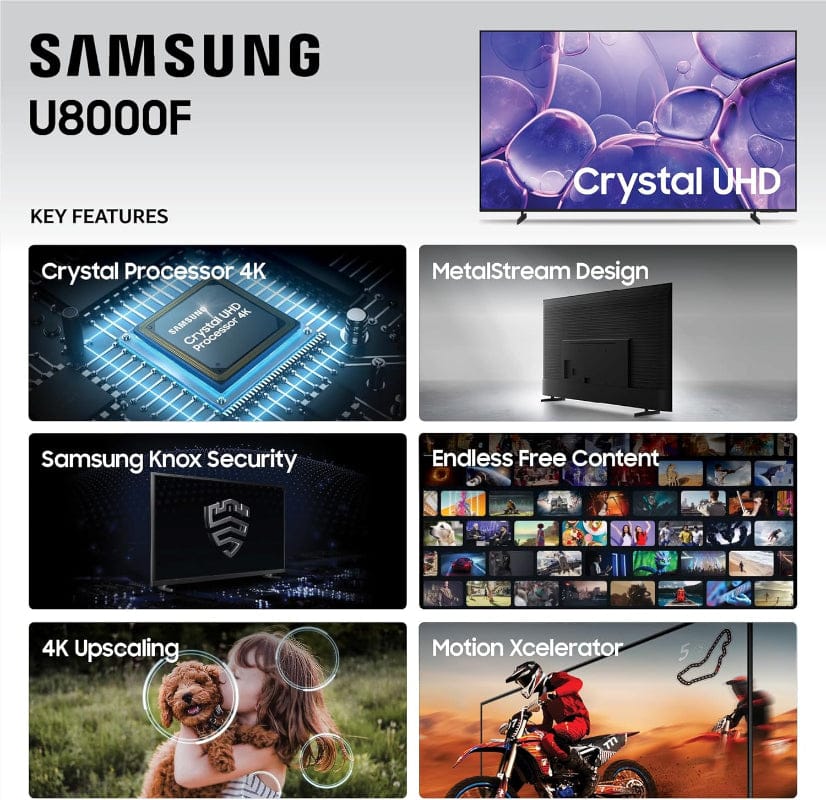 Samsung 55 Inch Crystal UHD 4K Smart TV UA55U8000FKXXA