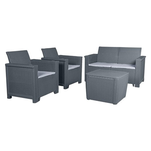 Contour Jabulani Outdoor Patio Set 4-Piece Graphite