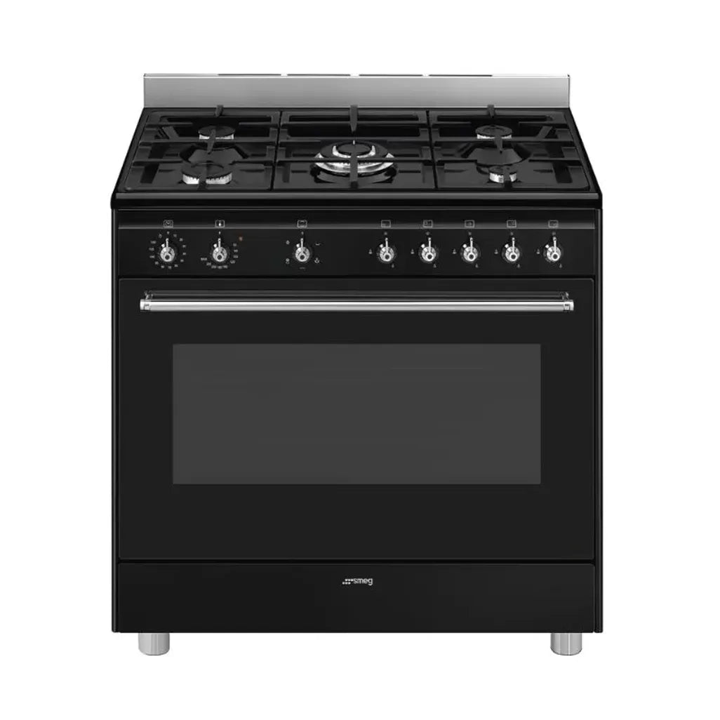 Smeg 90cm Black Classica Gas Cooker SSA91GGBL2