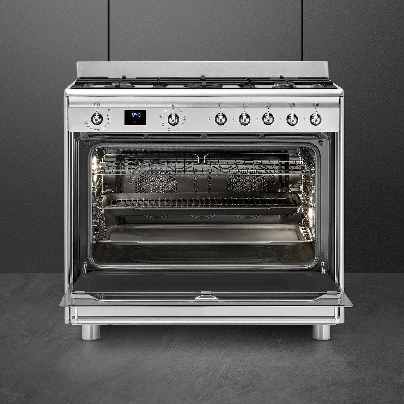 Smeg 90cm Stainless Steel Gas Stove SSA91MAX2