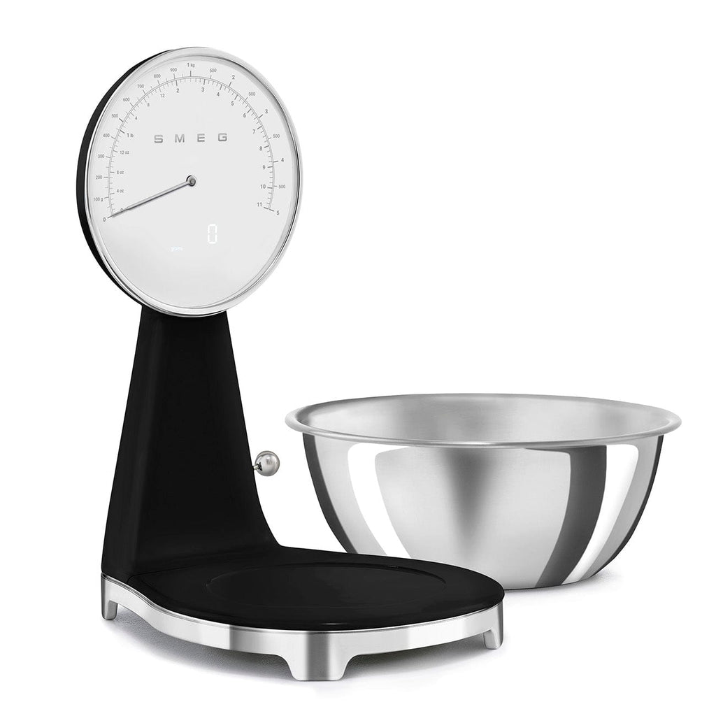 Smeg 50's Style Analog And Digital Kitchen Scale Black Glossy KSF01BLWW