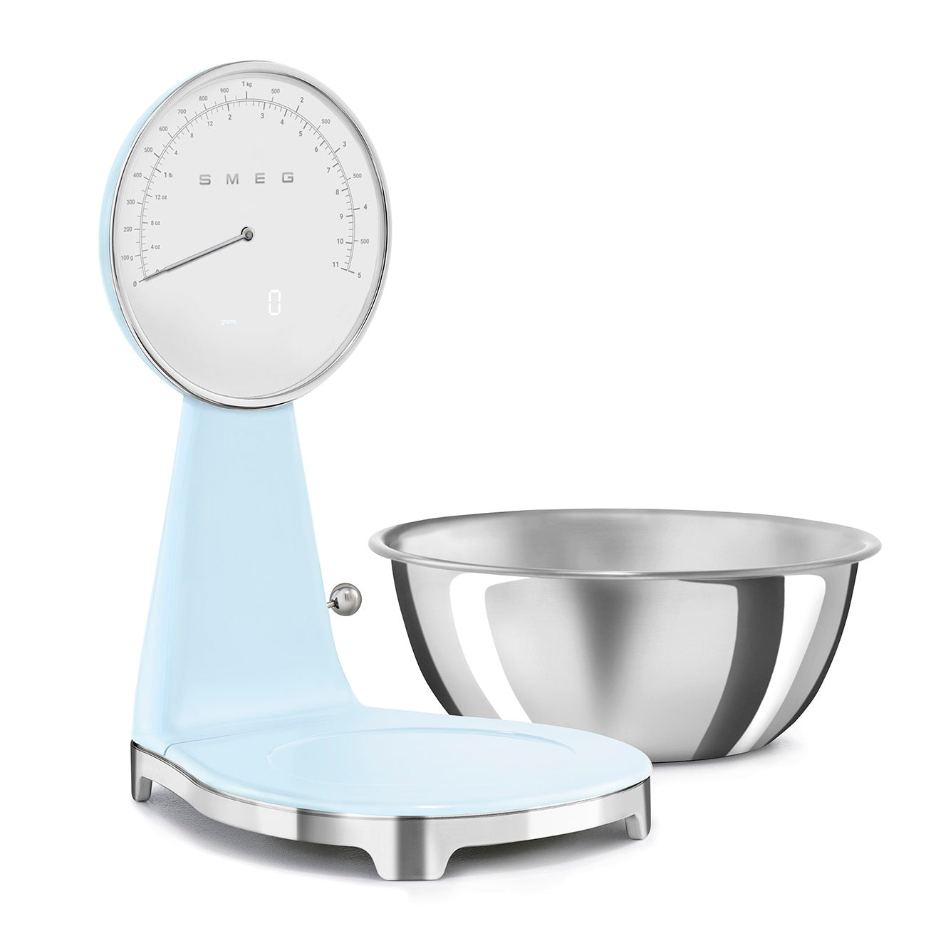 Smeg 50's Style Analog And Digital Kitchen Scale Pastel Blue Glossy KSF01PBWW