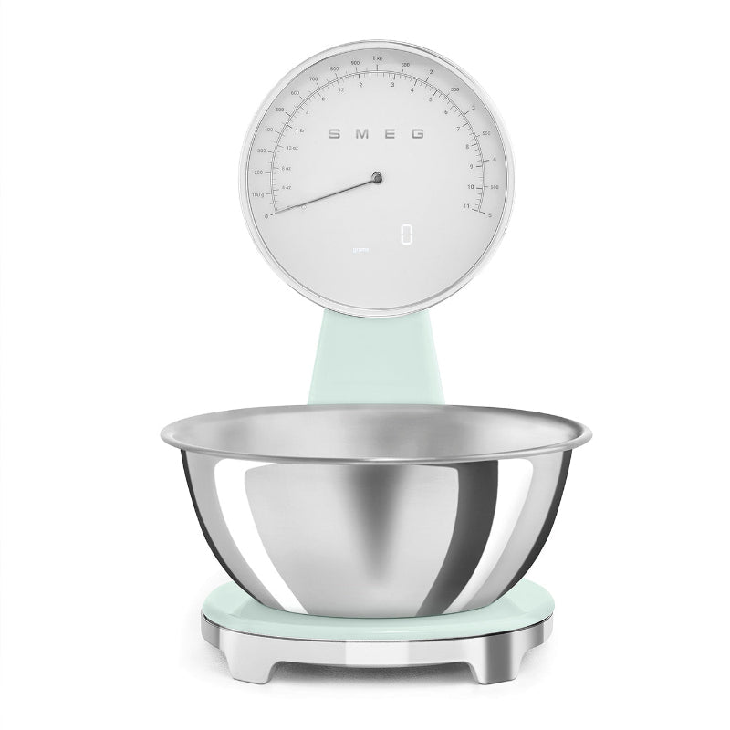Smeg 50's Style Analog And Digital Kitchen Scale Pastel Green Glossy KSF01PGWW
