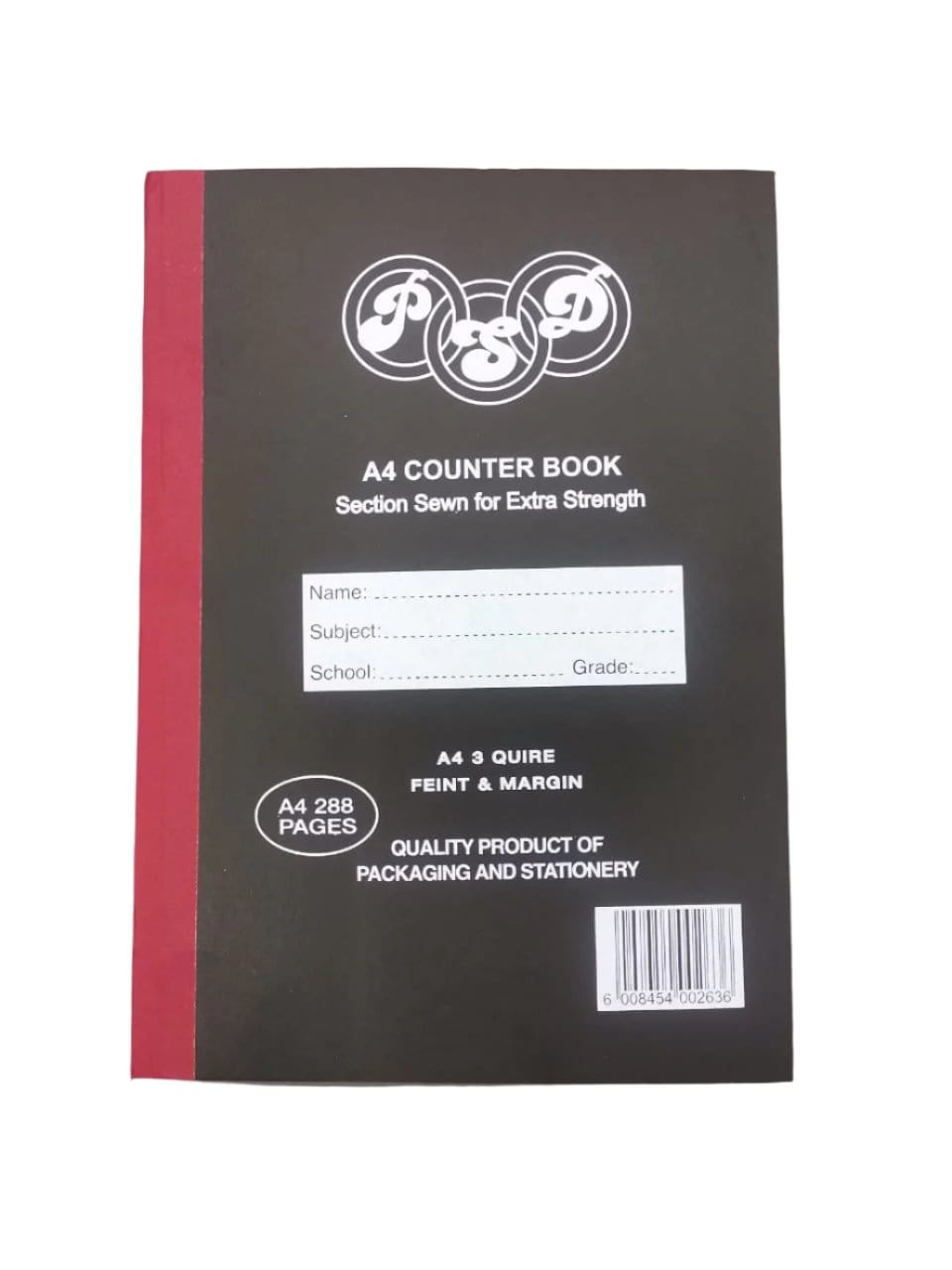 PSD 288 Page A4 3 Quire Feint & Margin Counter Book