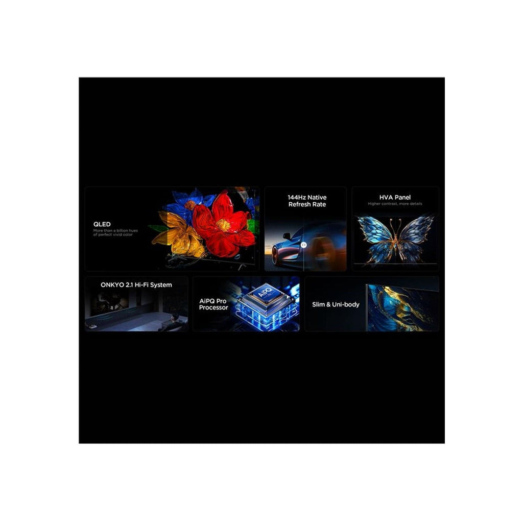 TCL 75-INCH 75P8K QLED Google TV 144HZ 75P8K