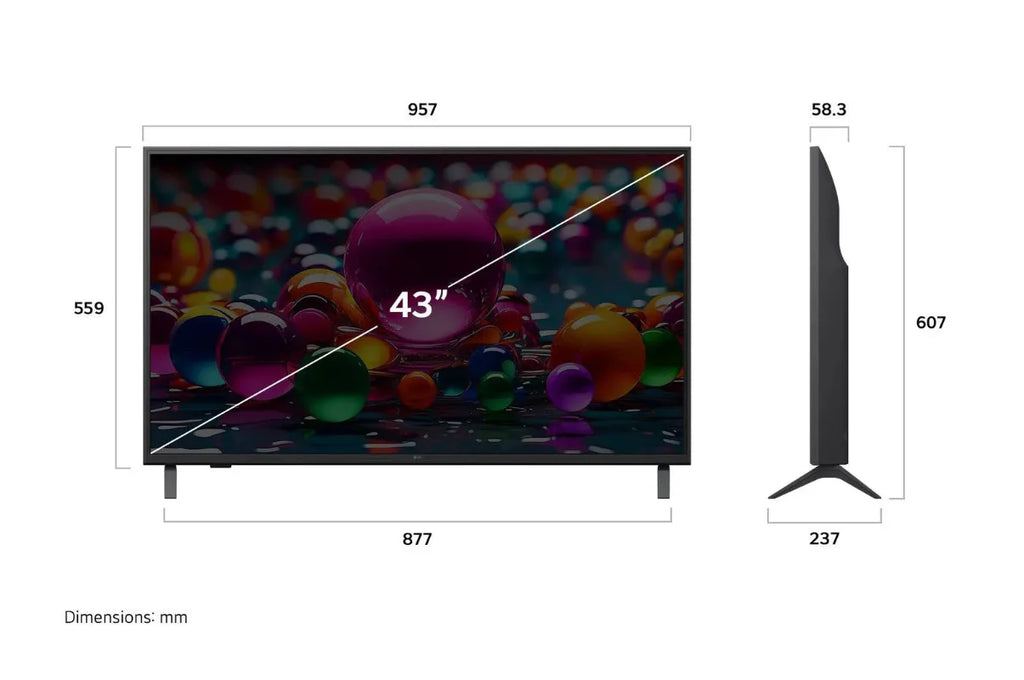 LG 109cm (43") UHD 4K Smart AI TV - 43UA80006LC
