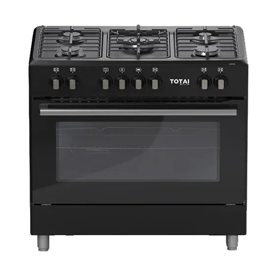 Totai 90cm 5 Burners Black Electric Oven Stove 03/T800EB