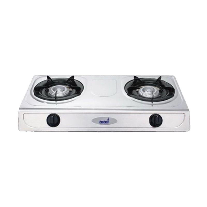 Totai Hot Plate 2 Burner Polished Stainless Steel Gas Stove 26/011A