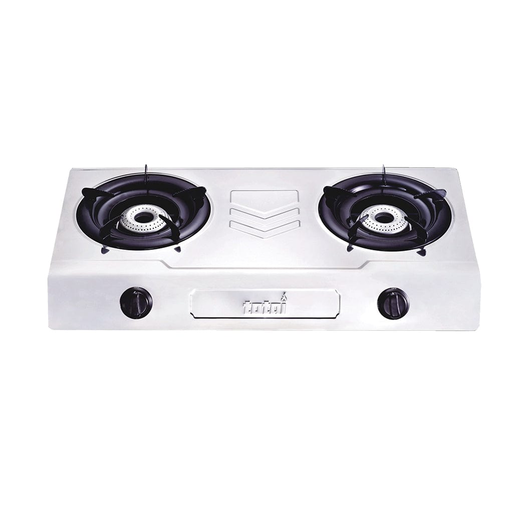 Totai Hot Plate 2 Burner Polished Stainless Steel Gas Stove 26/011A
